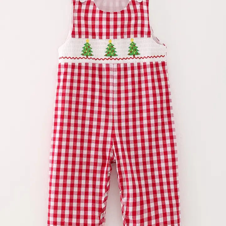 Christmas Tree Smocked Boys Romper